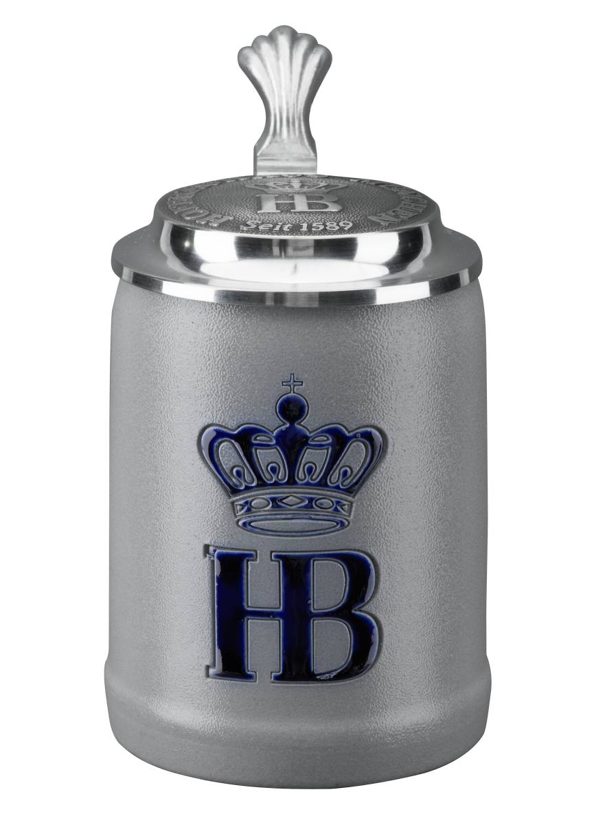 HB Krug "Salzglasur" mit Zinndeckel 0,25L