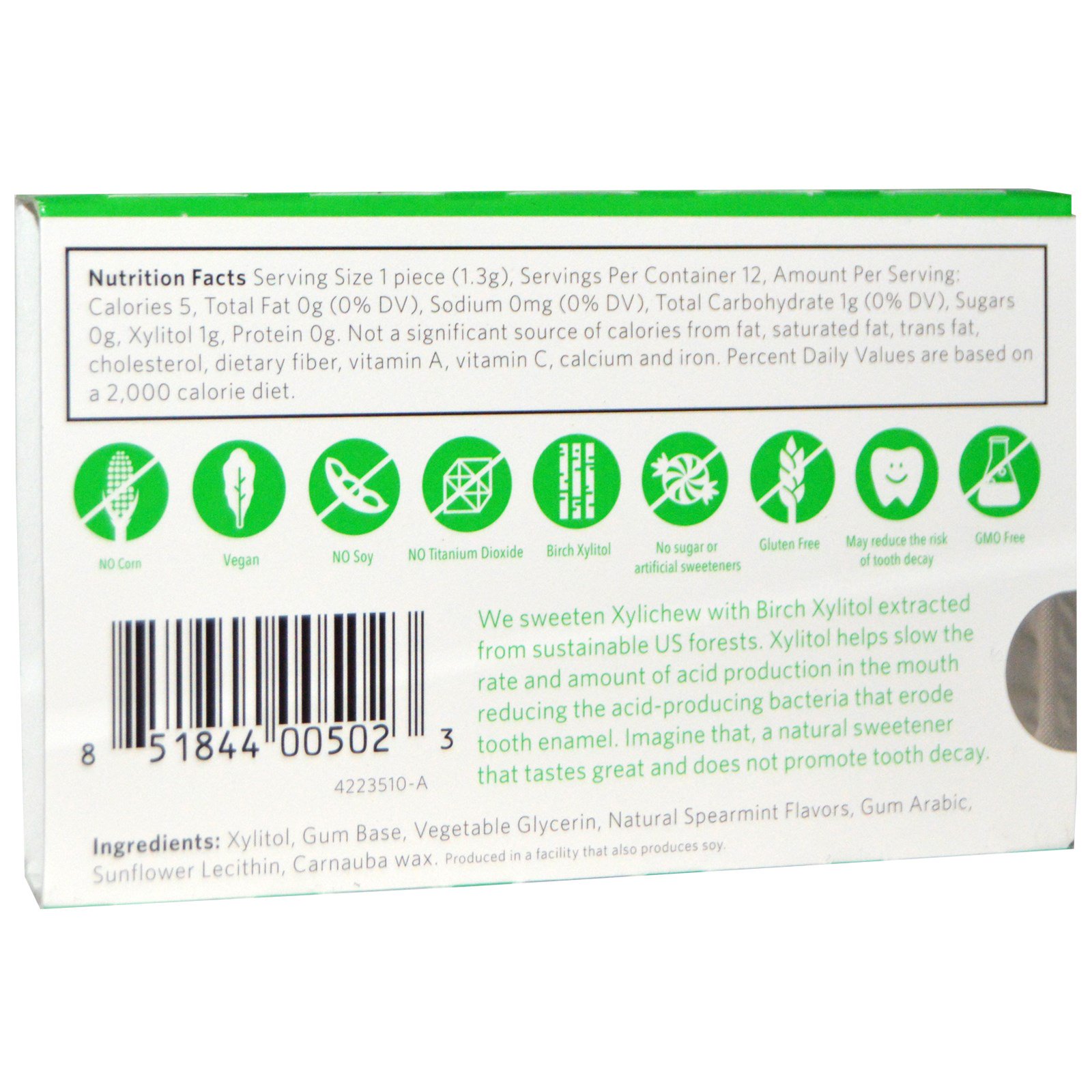 Xylichew Gum, жевательная резинка c ксилитом березы, мята курчавая — изображение 2