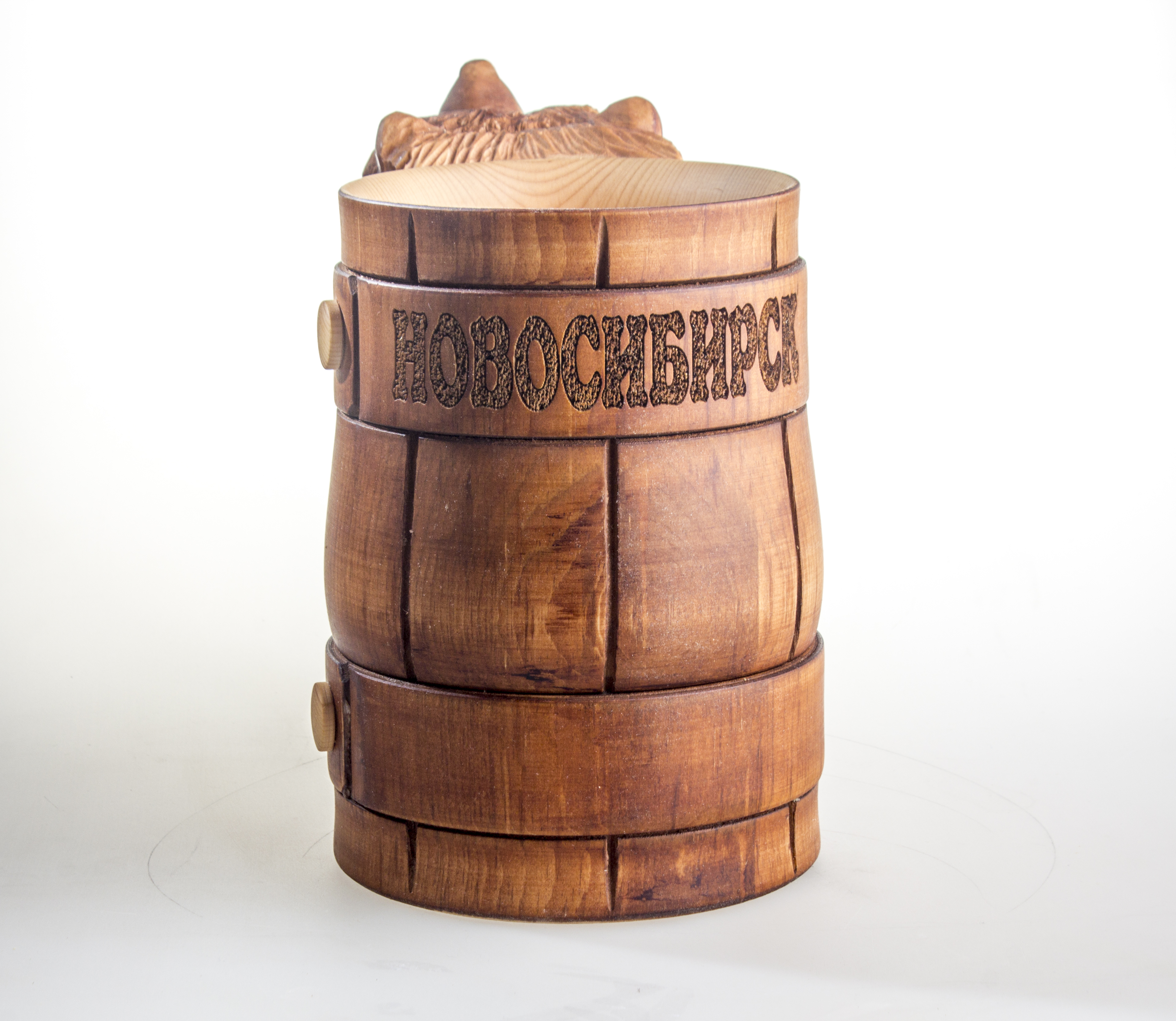 Деревянная кружка «Медведь» 1л — изображение 3