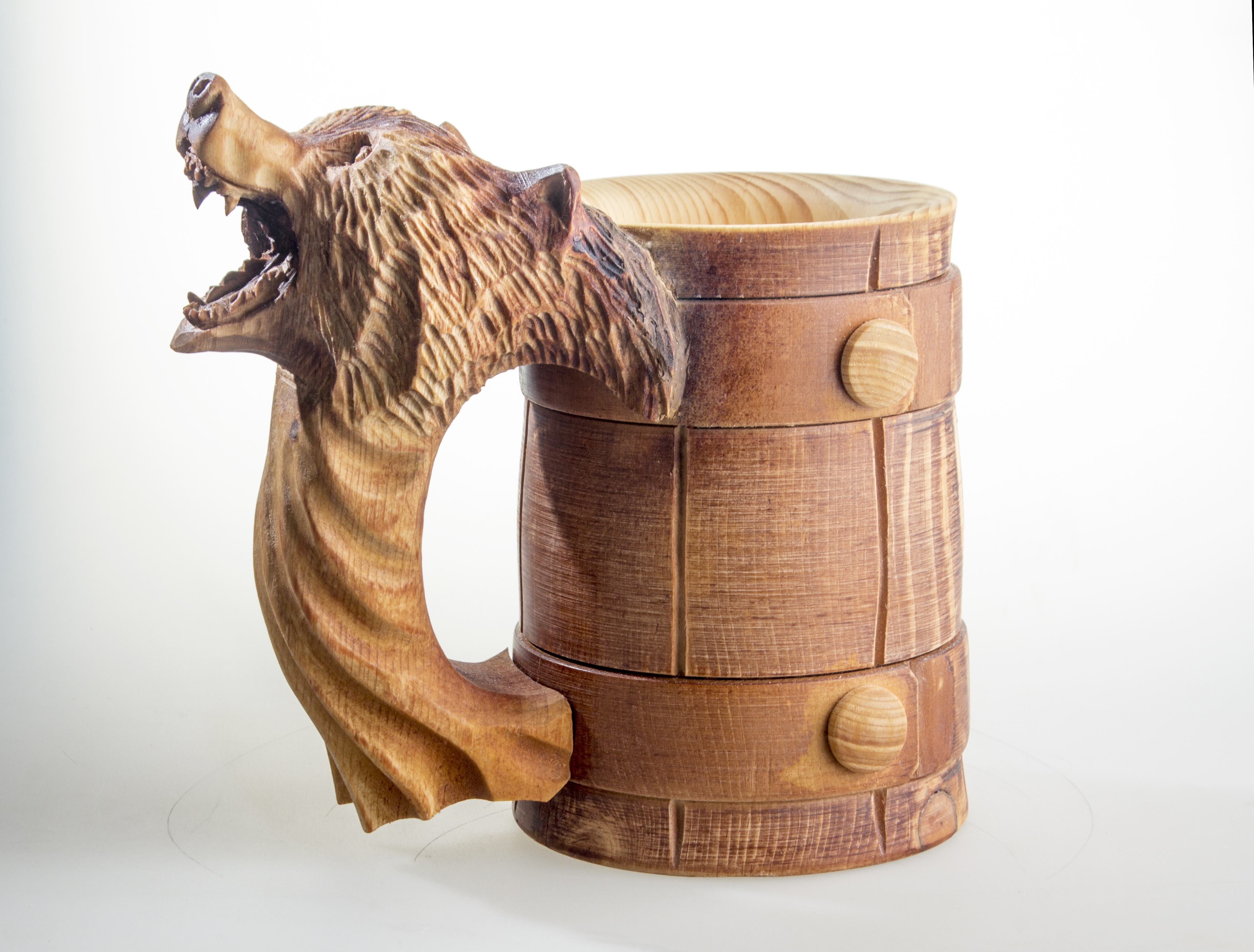 Деревянная кружка «Медведь» 1л