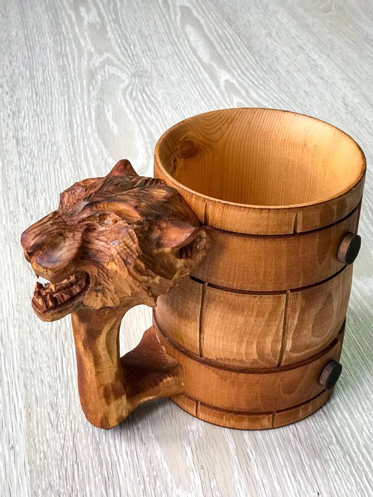 Деревянная кружка «Медведь» 1л — изображение 6