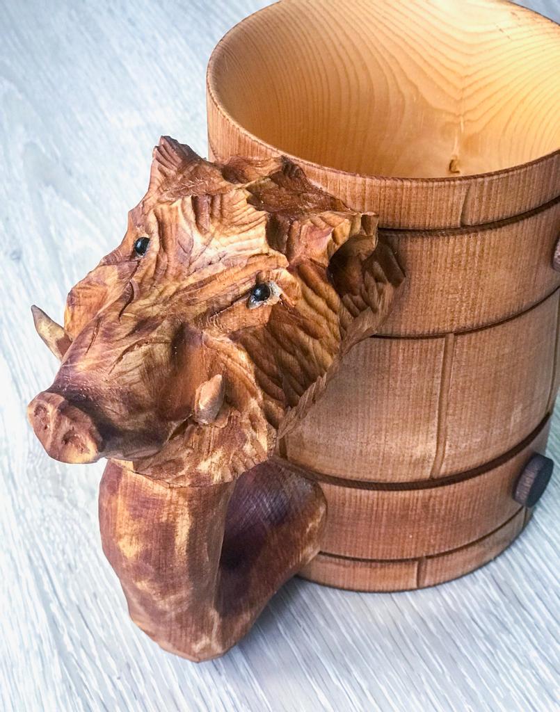 Деревянная кружка «Кабан» 1л — изображение 3