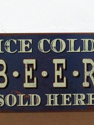 Холодное пиво продается здесь, табличка металлическая 20х30 см