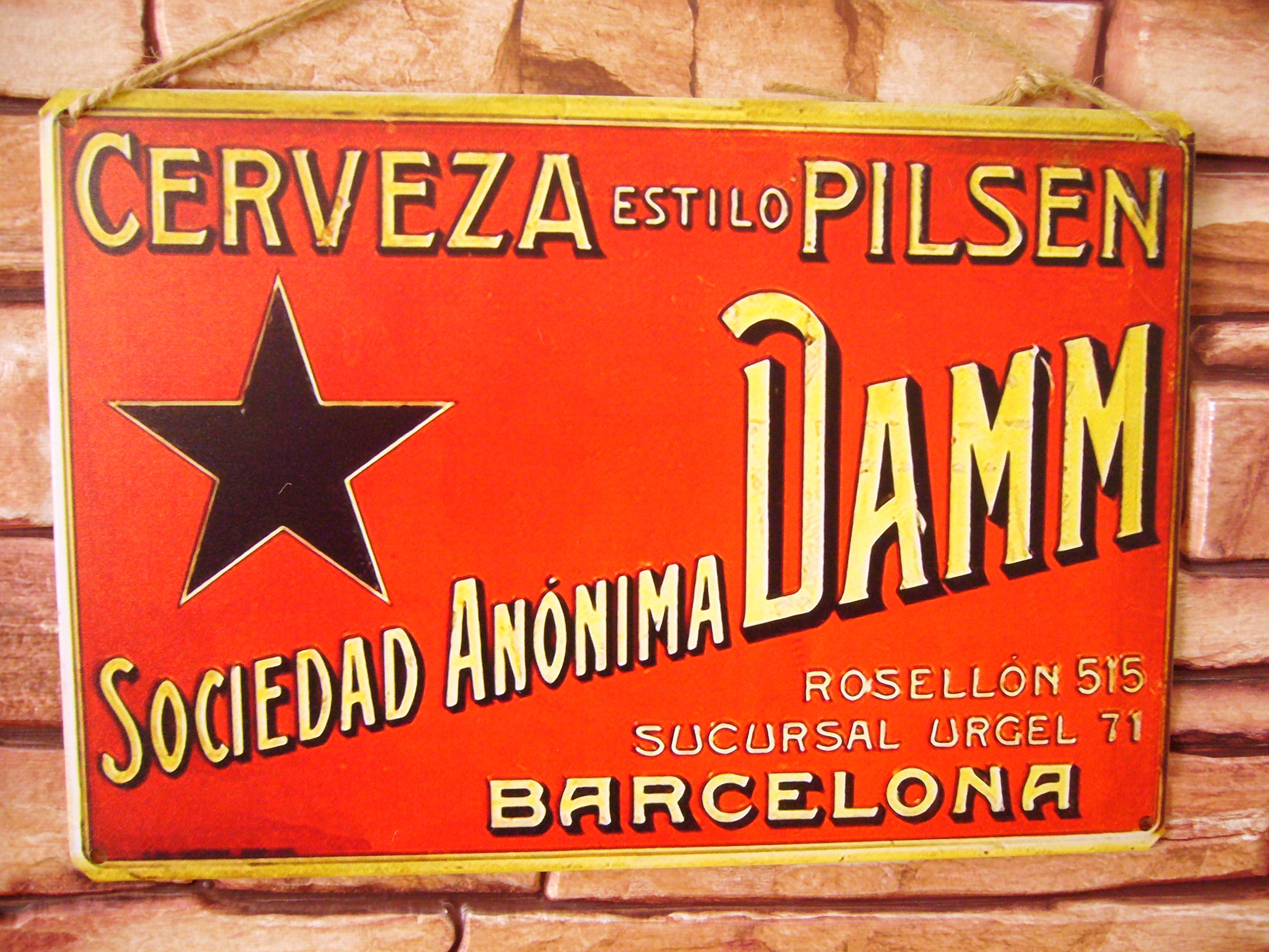 Табличка ретро-реклама пиво Цервеза 20х30 см