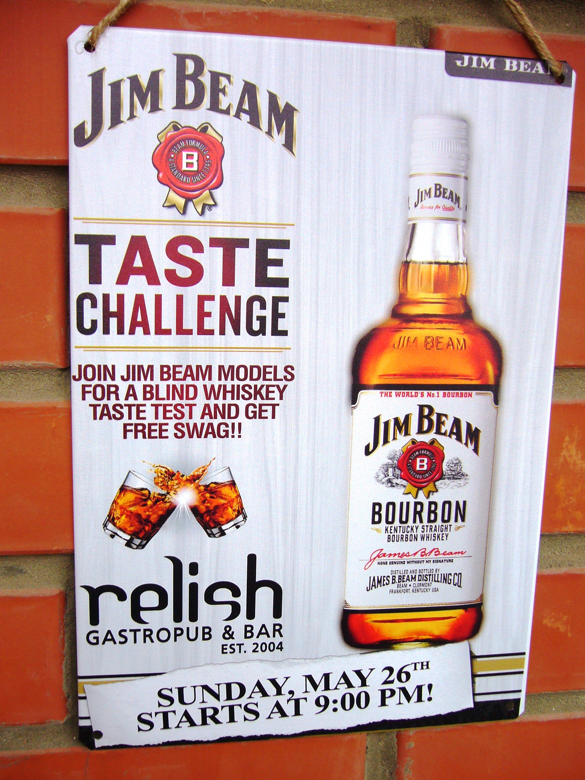 Джим Бим бурбон, рекламный плакат 20х30 см