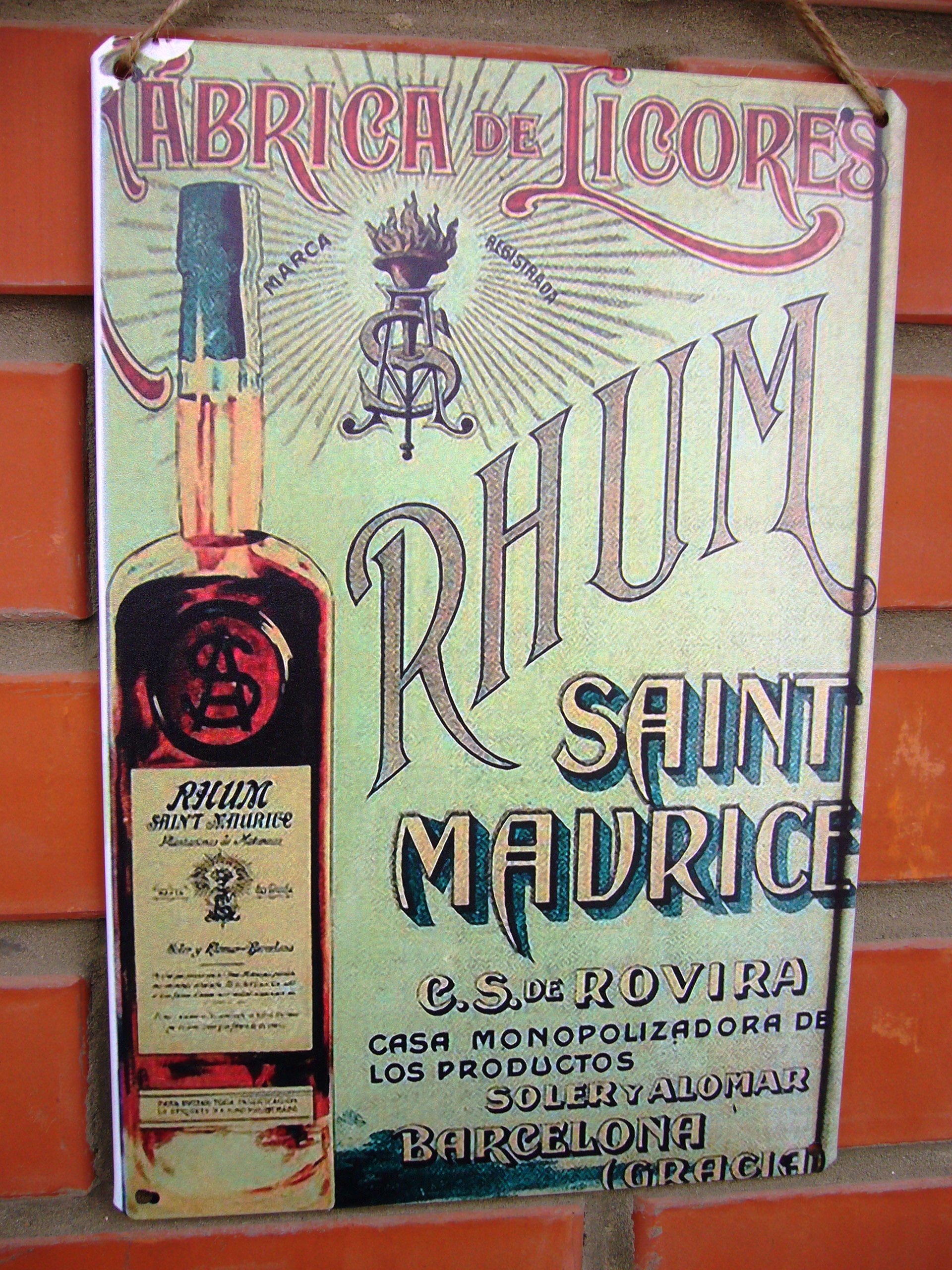 Табличка ретро-реклама ром Сейнт Морис 20х30 см