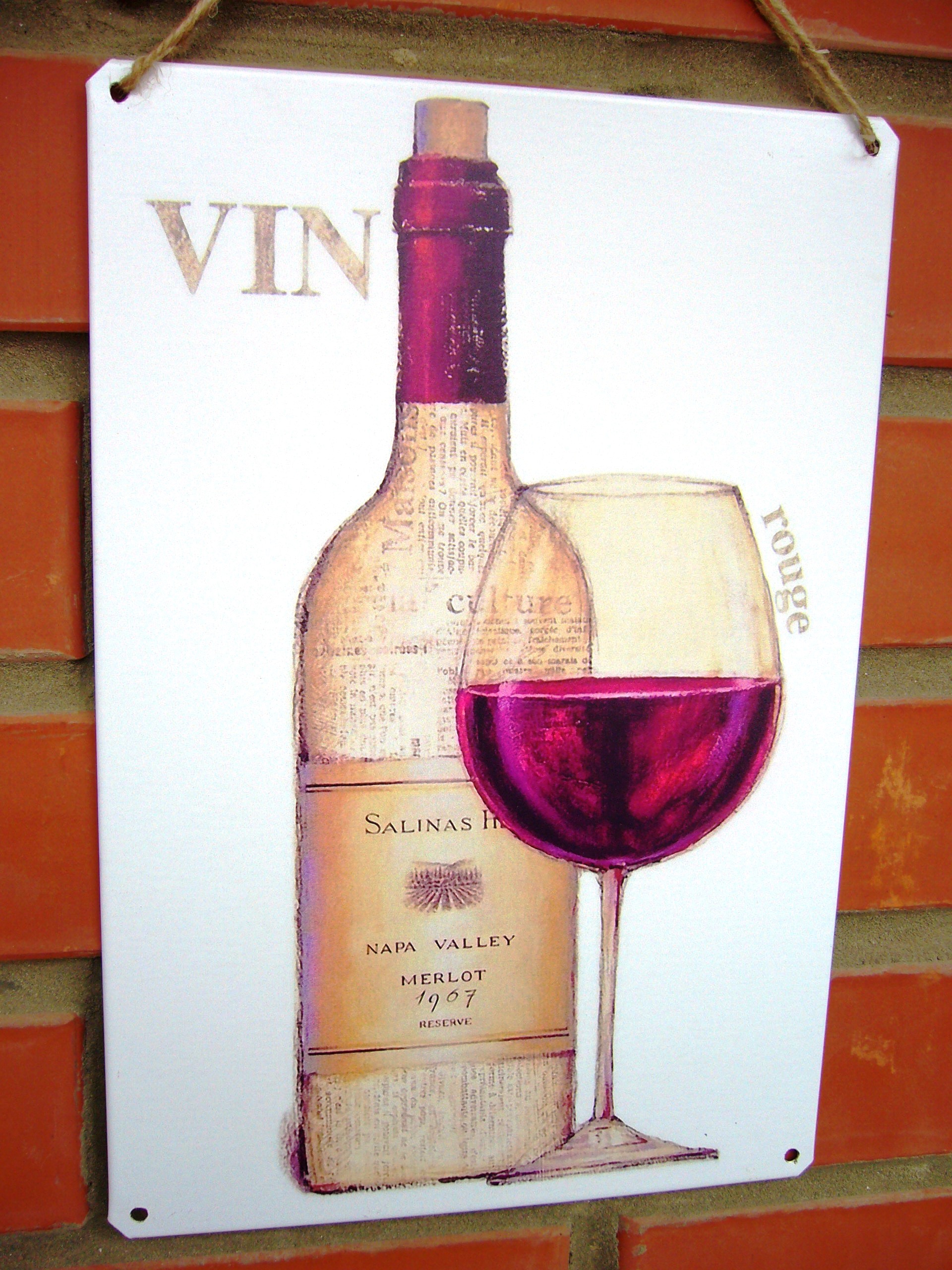 Табличка декоративная белое вино 20х30 см