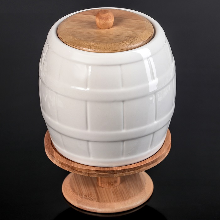Бочонок с краником 2,5 л "Эстет", на деревянной подставке — изображение 3