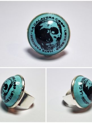 Кольцо XXL с синим черепом