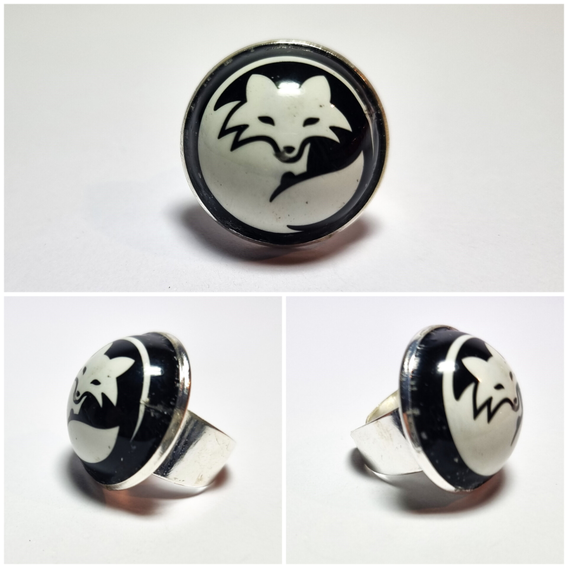 Коллекционное кольцо XXL Guineu B/W