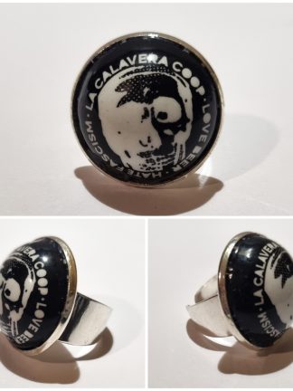Кольцо XXL с черным черепом