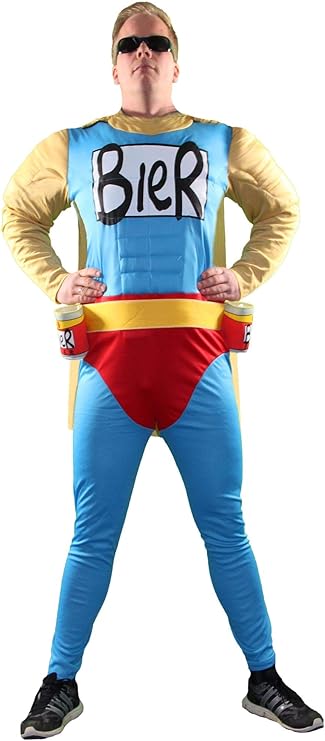 Foxxeo Men Costume | Biermann Comic Heroes Costume for Real Guys | Size S, M, L, XL, XXL | You can't dress up better than that