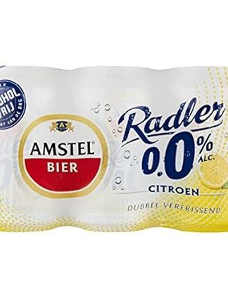 Amstel Radler 0% Citroen/Lemon (24 x 0.33 L Disposable Containers) Alcohol-Free Includes Free FiveStar Ballpoint Pen