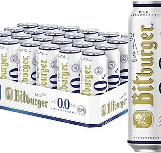 BITBURGER® 0,0% Pils Alkoholfrei | Dosen-Bier (24x 0,5l) | Hopfenbetonter Pilsgenuss | Aus Besten Hopfensorten | Nach Deutschem Reinheitsgebot Gebraut