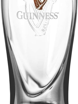 Guinness Gravity Official Beer Pint Glass 4-Pack | Large 20oz Pints Drinking Thick Beer Glasses Beer 20 oz Glasses
