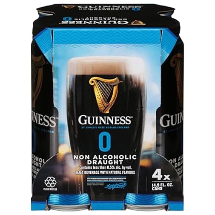 GUINNESS Non-Alcoholic Irish Stout 4pk Cans, 14.9 FZ