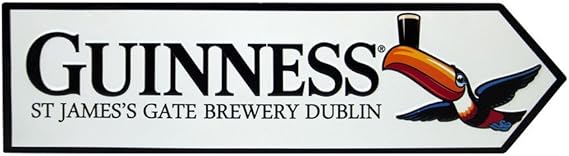 GUINNESS Metal Toucan James Gate Road Sign (White)
