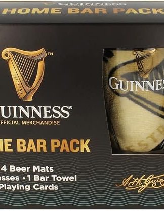 Guinness Official Home Bar Pack | Includes Pint Glasses, Beer Mats, Bar Towel and Playing Cards