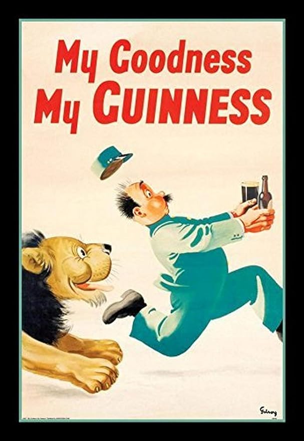 Buyartforless Framed Guinness Beer My Goodness My Guinness by Gilroy 18x12 Advertising Art Print Poster Irish Stout Brew