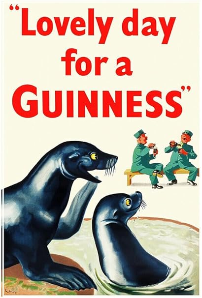 Lovely Day for a Guinness - Seals - Vintage Advertising Poster - Beer and Wine-24 x 36 Inches