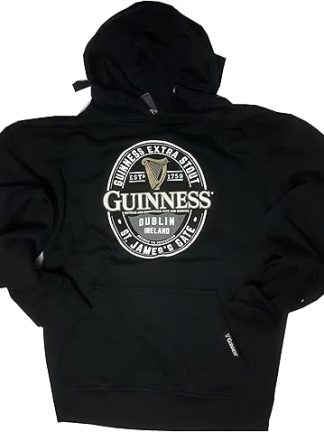 Guinness Black Label St. James Gate Hoodie (Black, X-Large)