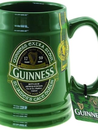 Guinness Green Ceramic Label Tankard | Official Merchandise Draught Branded Beer Drinking Cup