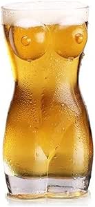 Comtervi Beer Mug, Sexy Beer Glass Woman Body Male Body Party Dream Body Woman Torso Glass with Rounds