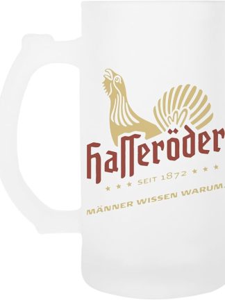 OLDRYTEE Hasseroder Transparent Mug with Beer Handle Made of Glass