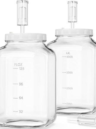 Absovetu Pack of 2 Large Fermenting Jar with Airlock, 5.7 Litres, Wide Mouth Fermentation Jars with Fermentation Valve, Fermenting Set with Weight for Kimchi Sourdough Sauerkraut Kefir Vegetables