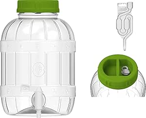 3L Fermentation Balloon Plastic (PET) Fermentation Bucket Fermentation Container Wine Balloon + Fermentation Tube + Rubber Stopper Fermentation Attachment for Wine, Beer, Mash Barrel Drinks Dispenser