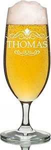 polar-effekt Leonardo Beer Tulip 0.3 Litres with Personalised Engraving – Beer Glass with Name – Dishwasher Safe Glass for Pils, Lager and Craft Beer