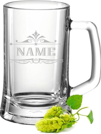 GRAVURZEILE Beer Mug with Engraving – Personalised with Name – Gift for Men – Gifts for Dad for Father's Day, Birthday or Christmas – Size: 0.3 L