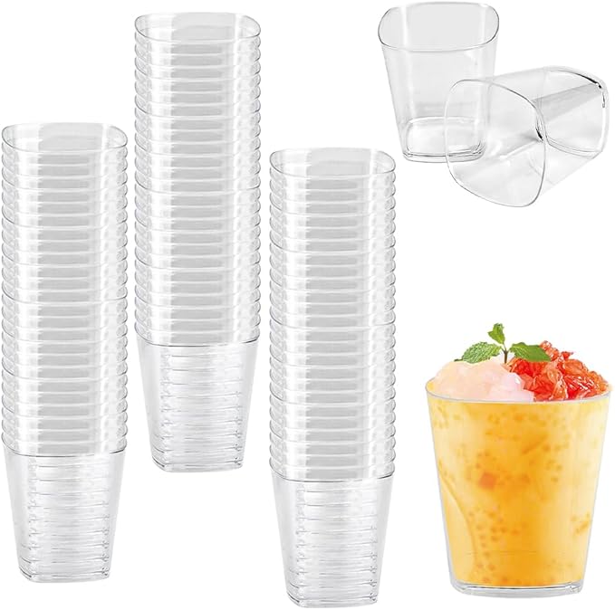 SLTAXAR Pack of 50 Plastic Cups Drinking Cups Plastic 200 ml Reusable Cups Party Glasses Plastic Hard Plastic Cups Reusable Cocktail Cups for Parties Garden Party