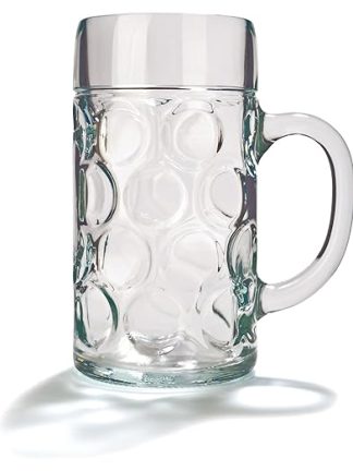 German Beer Stein Glass 2 Pint | Classic Beer Tankards, Beer Mugs, Beer Steins | 2 Pint Glass Beer Tankards