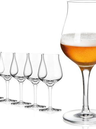 Sahm Beer Glasses Set of 6 – 420 ml Beer Sensory Trophy – Dishwasher Safe – Ideal Gourmet Gift & Craft Beer Glasses