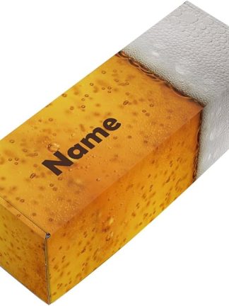 Herz & Heim® Beer Gift Box with Name and Text of Choice for a 0.33 Litre Beer or Wheat Glass