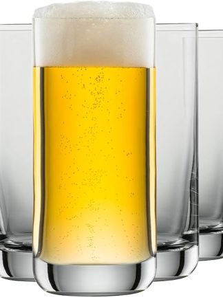 SCHOTT ZWIESEL Simple Beer Cups 0.2 L (Set of 6), Straightforward Beer Glass for Pils, Dishwasher Safe Tritan Crystal Glasses, Made in Germany (Item No. 123663)