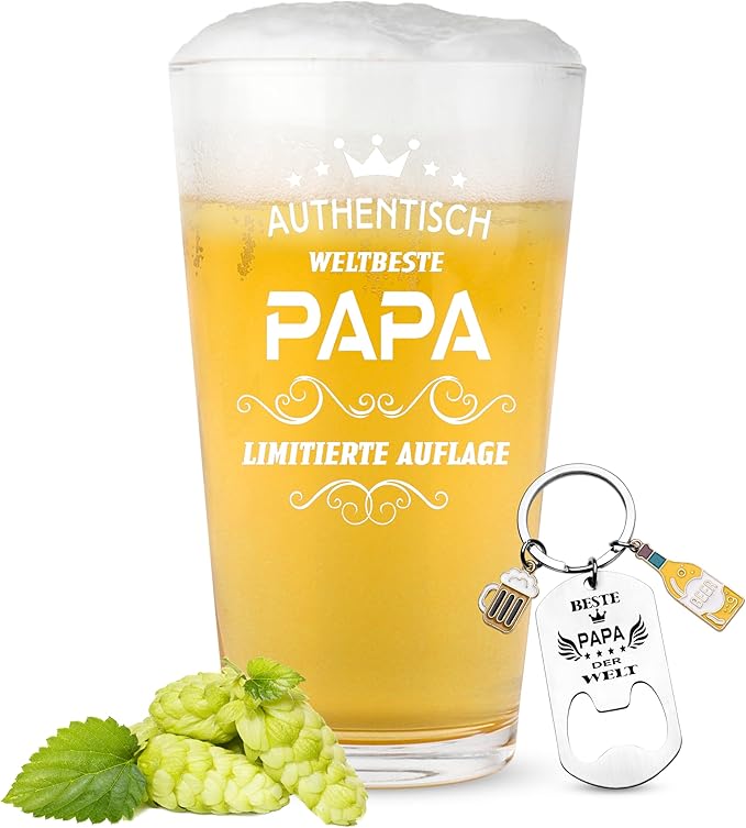 Rebundex Beer Gifts for Dad Gift Birthday for Best Dad Dad Birthday Gift for Dad, Beer Glasses Beer Opener Gift for Dad Christmas Gifts Father's Day Gift