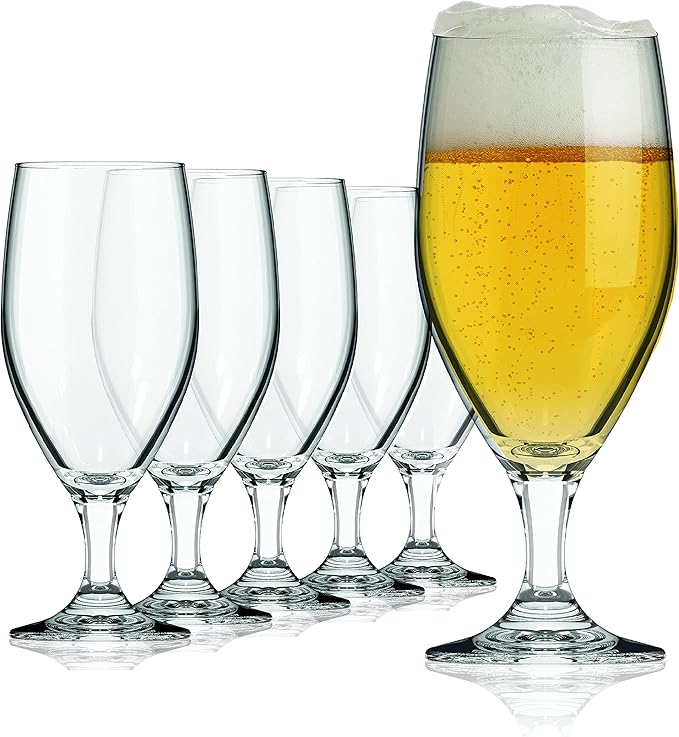 Sahm Beer Glasses 0.3 Litres (Pack of 6) - Vienna Trophy Beer Tulip - Beer Glasses Set - Dishwasher Safe - Ideal Pilsglas or Craft Beer Glasses