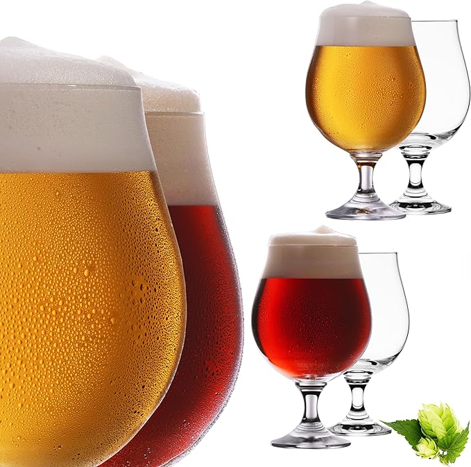 Imperial Beer Cups 500 ml (max. 650 ml) Set of 6 Beer Glasses Made of Crystalline Glass 0.5 L Beer Tulips Dishwasher Safe