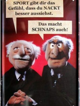 Спорт дарит это чувство, как и алкоголь. Жестяная табличка 20 x 30 см 02