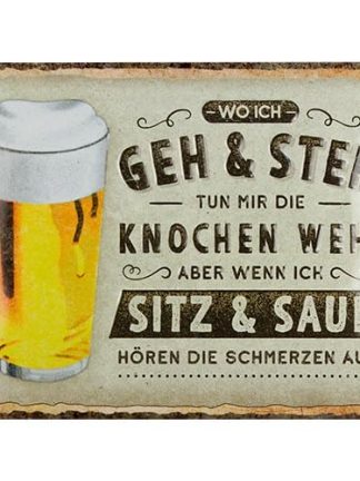 Ретро-жестяная табличка в стиле «Ностальгическое искусство», 15 x 20 см, «Где я бываю и стою» — Пиво — Идея подарка в качестве аксессуара для бара, Изготовлена из металла, Винтажный дизайн с надписью, Жестяные таблички с надписями, Декор для любителей пива