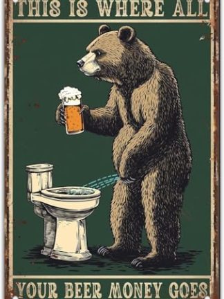 Ретро жестяная вывеска «Все ваши деньги здесь» — винтажная металлическая вывеска для пива — украшение для стен — забавный эстетичный постер — декоративное настенное искусство — подарок для магазина или офиса — 20 x 30 см