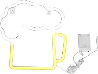 Неоновые вывески для пива, желто-белые, на батарейках, с питанием от USB, водонепроницаемые, легко вешаются, подходят для бара и украшения стен.