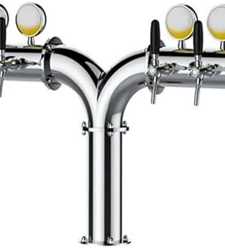 Пивная башня с 6 кранами, диспенсер для пива с 6 кранами и вывеской «Пиво», Y-образная башня, для бара, бронзовая.