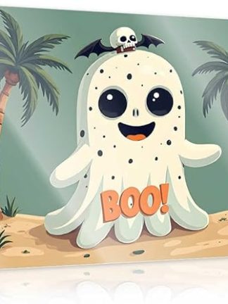 Металлическая вывеска для бара FZFN, декоративная, жуткий призрак на тропическом острове с пальмами, жестяная вывеска, забавная вывеска для пива, бар, мужская комната, украшение (30 x 40 см)