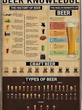 Металлическая винтажная вывеска XingFox Beer Knowledge для украшения стен, постер, ретро-вывеска для бара, кафе, клуба, подарок, 8x12 дюймов.