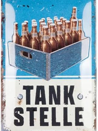 Ретро-жестяная табличка Nostalgic-Art, 20 x 30 см, «Пиво на заправке» — отличный подарок для любителей пива. Изготовлена ​​из металла, винтажный дизайн с надписью. Жестяные таблички с надписями, украшение для любителей пива.