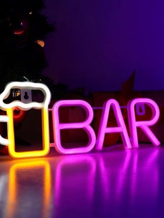 Неоновые вывески ENUOLI для баров, неоновые вывески для пива для украшения стен, светодиодные вывески с USB/батареей для спальни, декор для бара, паба, клуба, гостиной, бистро, вечеринки (розовые)