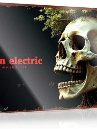 Жестяная вывеска FZFN, украшение, жуткий череп с корнями дерева, рисунок на Хэллоуин, жестяная вывеска, украшение для комнаты мальчика, подростка, забавная вывеска для пива (30 x 40 см)